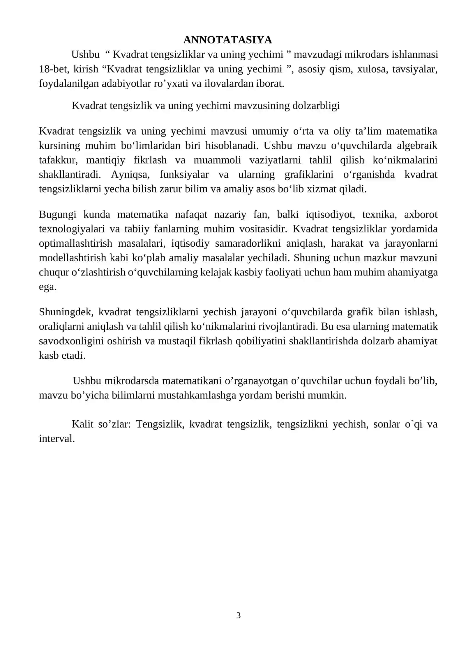 Kvadrat tengsizlik 3
