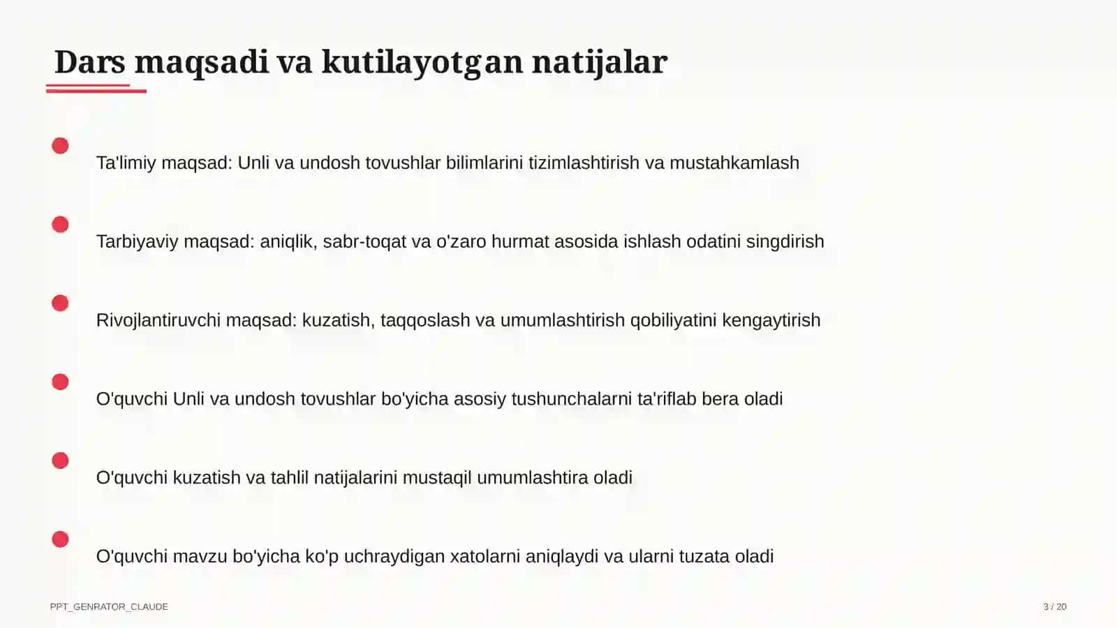 Unli va undosh tovushlar (1-sinf) 3