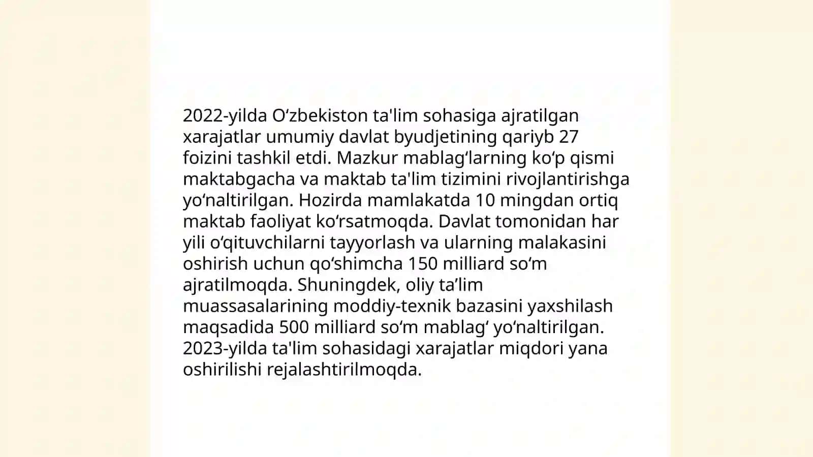 O'zbekiston Respublikasining Davlat budjetining iqtisodiy xarajatlari Yo'ldashev Farruhbek 3