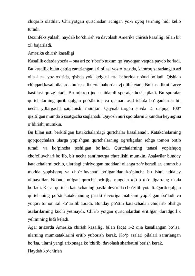 ASALARILARNING TAKSIKOZ KASALLIKLARI VA KURASH CHORALARI 3