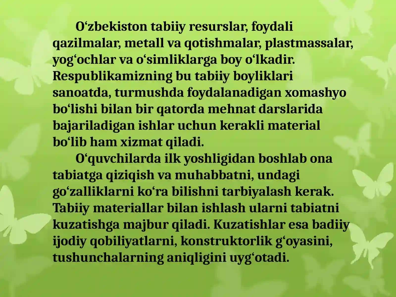 Turli va tabiiy materiallar bilan ishlash darslarini tashkil etish metodikasi 3