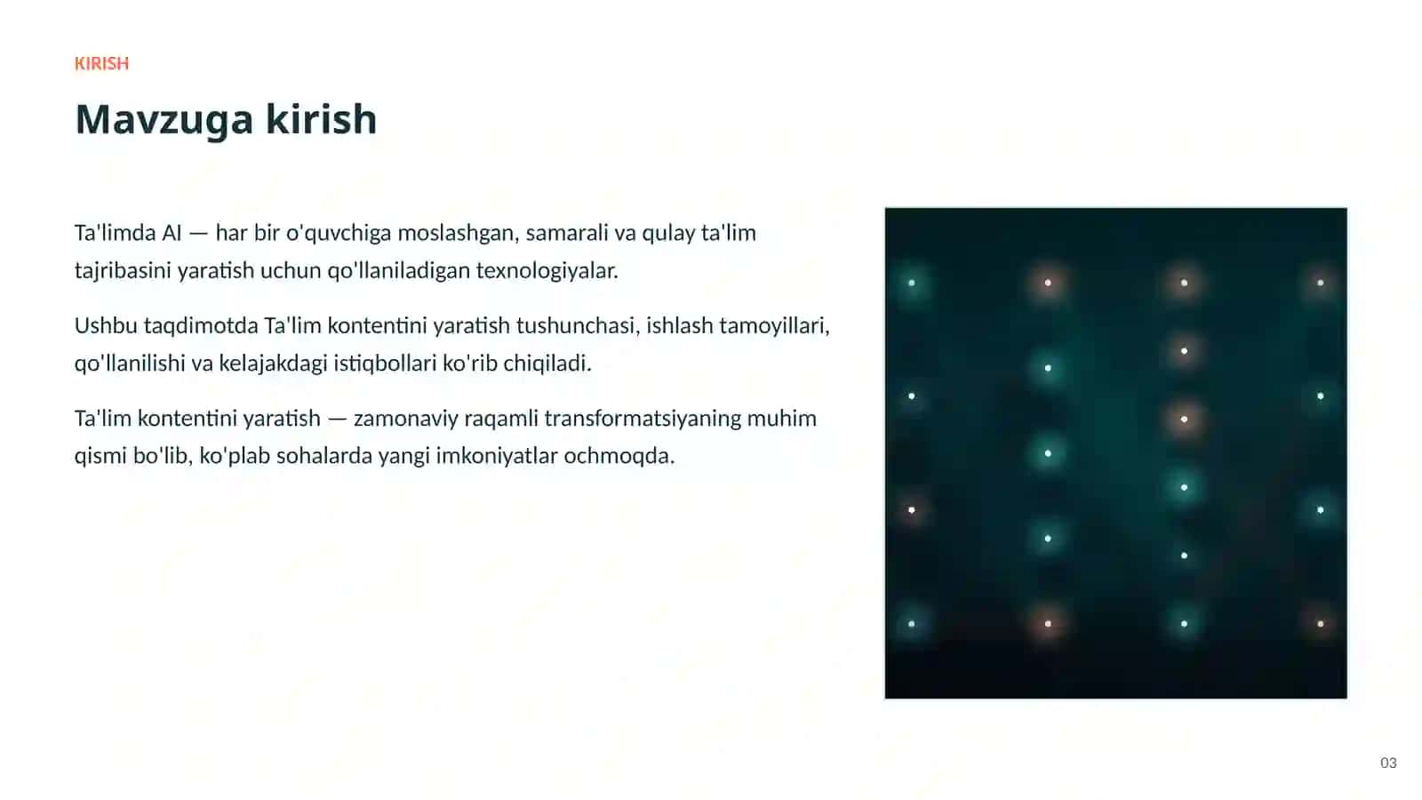 SUN'IY INTELLEKT • AI TA'LIMDA 3