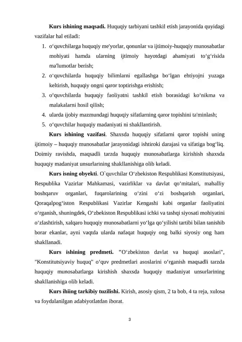 Huquqiy tarbiyaning o`ziga xos  xususiyatlari. Huquqiy tarbiya va huquqiy ta`lim, Huquqiy tarbiya va axloqiy tarbiya 3
