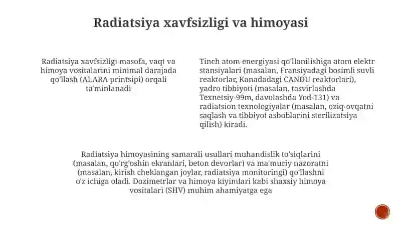 Atom energiyasidan tinchlik maqsadlarda foydalanish prinsiplari 3