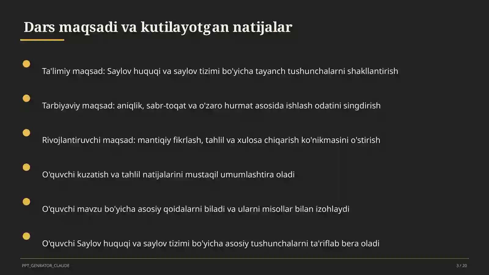 Saylov huquqi va saylov tizimi (10-sinf) 3