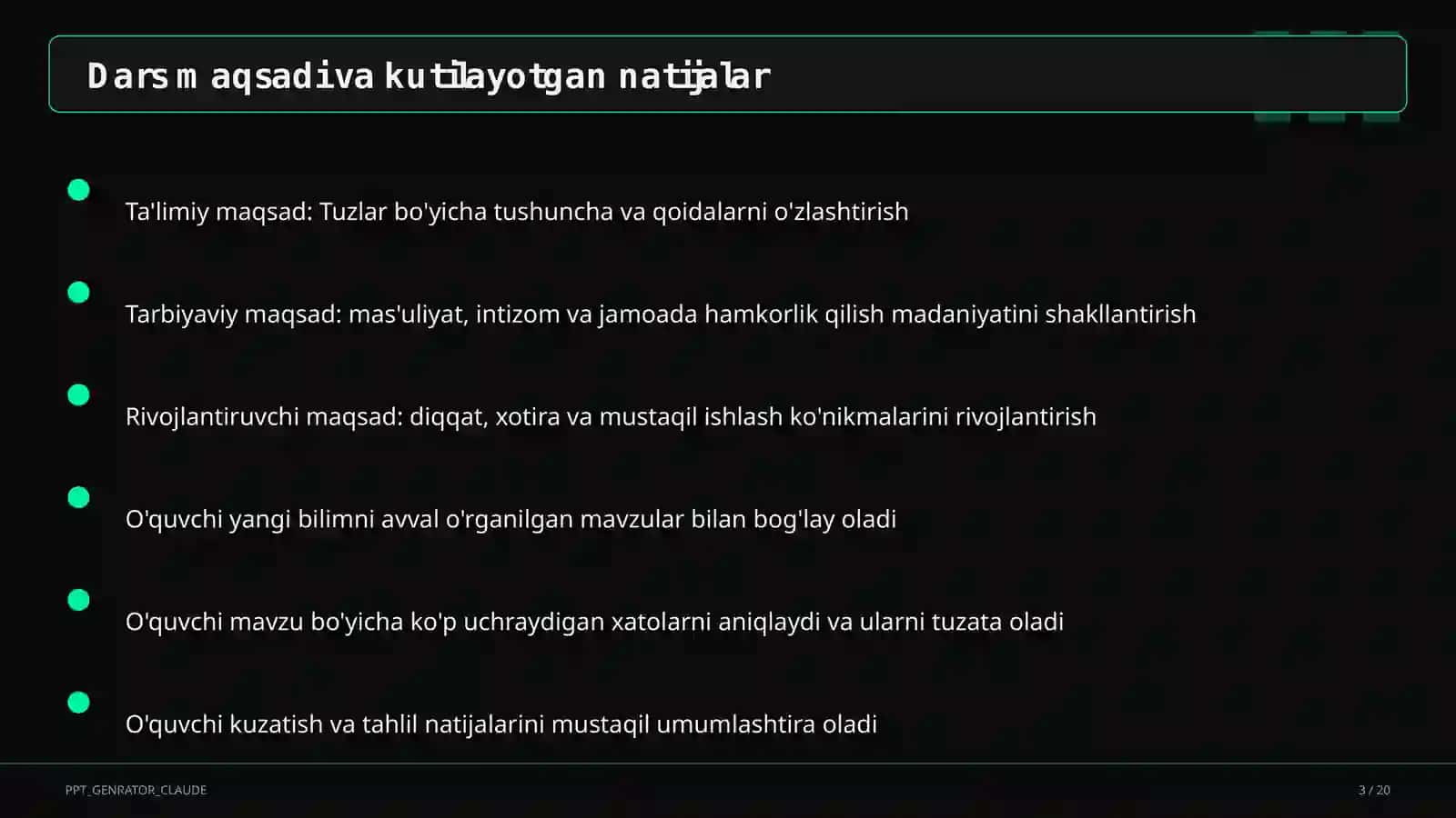 Tuzlar (8-sinf) 3
