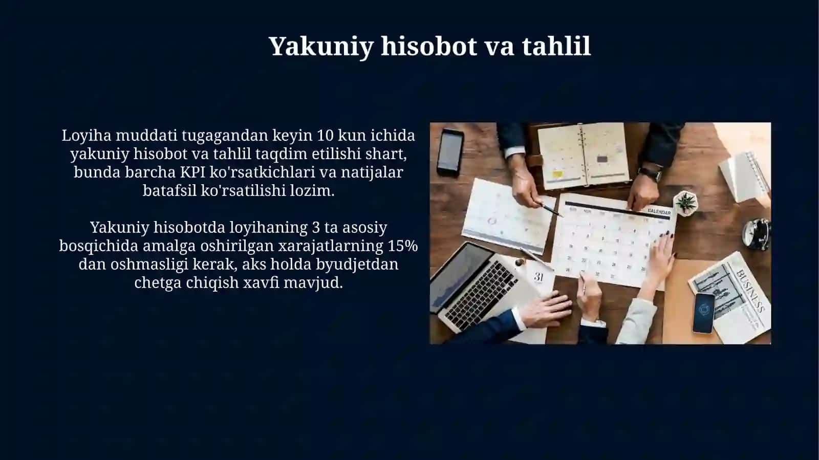 Investitsion loyihani amalga oshirish muddatlari 3