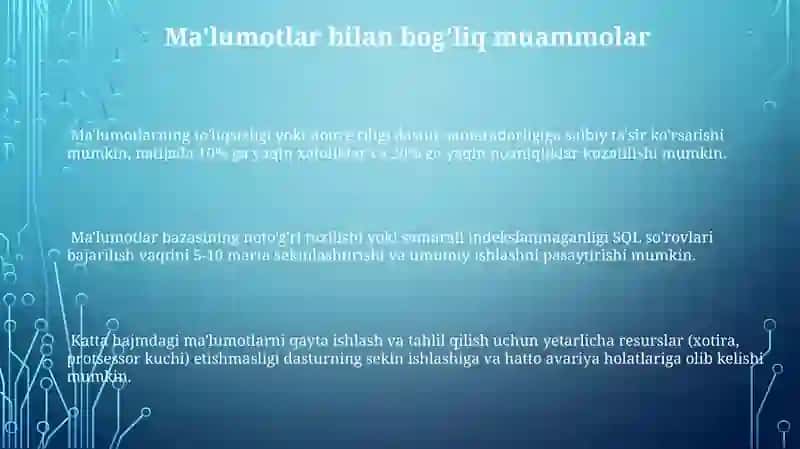 Tadbil muammolari 3