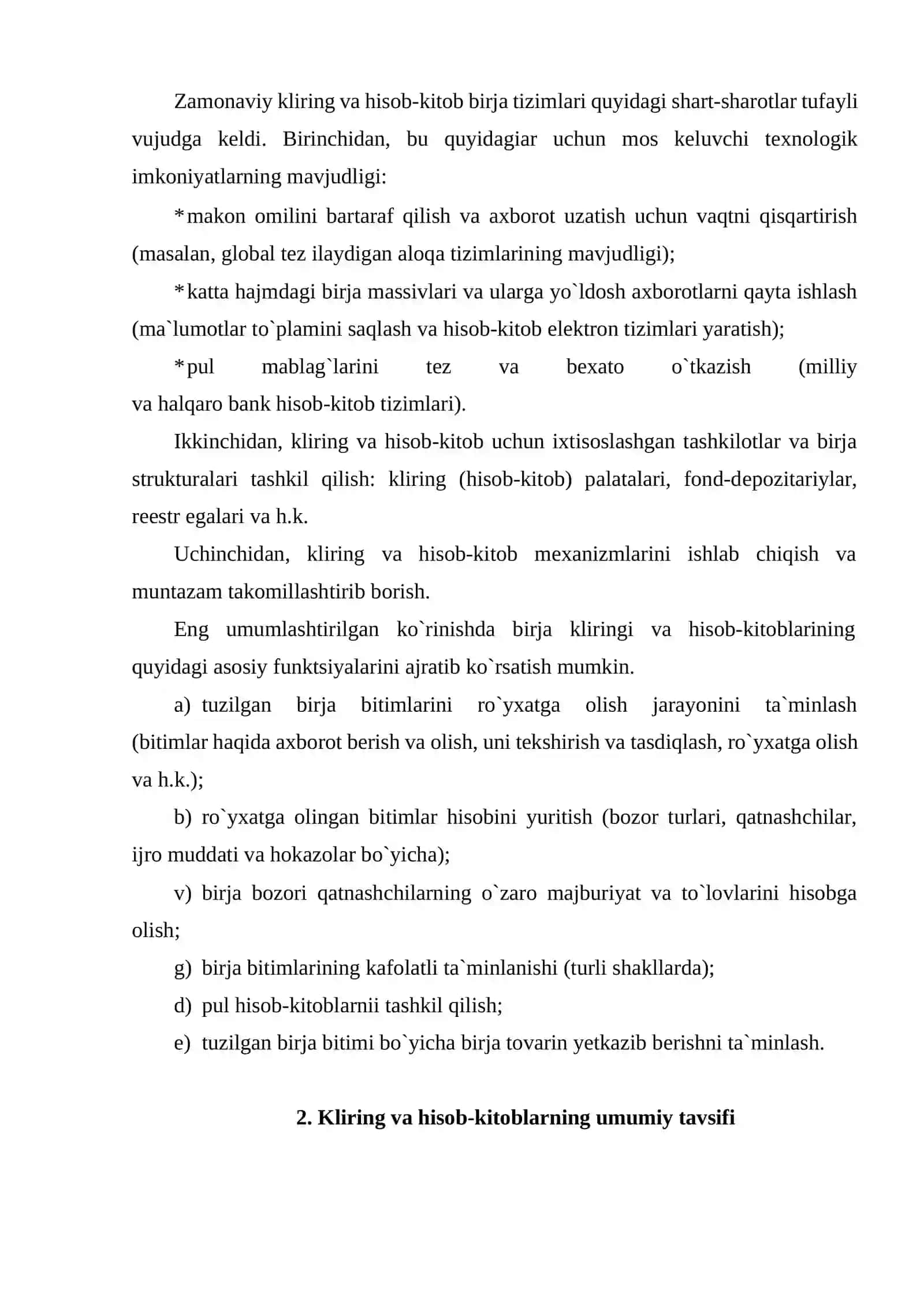 Kliring va hisob-kitoblarning mohiyati va funktsiyalari 3