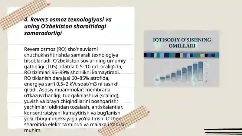 Oʻzbekiston sharoitida shoʻr suvlarni chuchuklashtirish goʻyasini yaratish 3