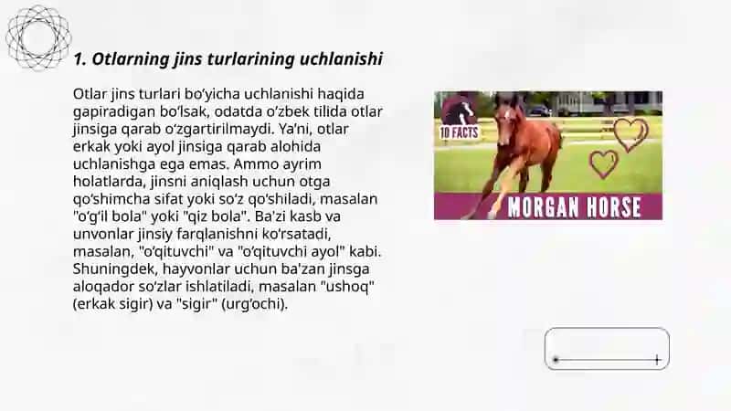 Otlarning 3-turlanishi. Jenskiy roddagi otlar 3