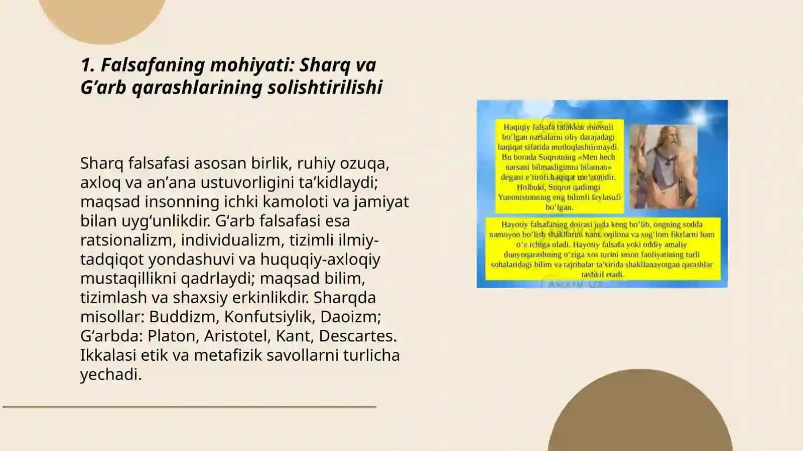 Falsafaning mohiyati: Sharq va G’arb qarashlarining solishtirilishi 3