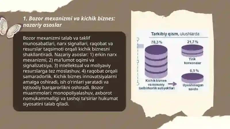 Kichik biznes va tadbirkorlikni rivojlashtirishning bozor mexanizmi 3