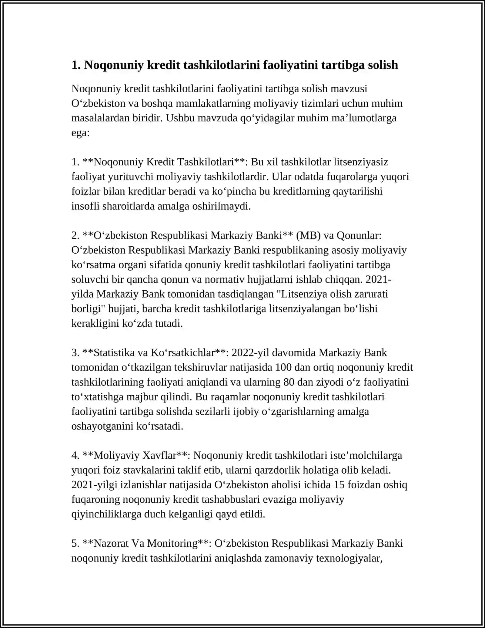 NOBANK KREDIT TASHKILOTLARI FAOLIYATINI TARTIBGA SOLISH VA NAZORAT QILISH 3