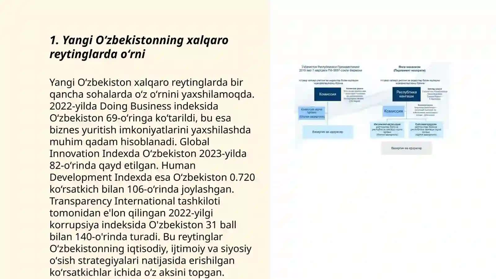 Yangi Õzbekiston ijtimoiy-siyosiy,iqtisodiy va madaniy hayotida rõy berayotgan õzgarishlarning xalqaro reyting va indekslarda aks etishi 3