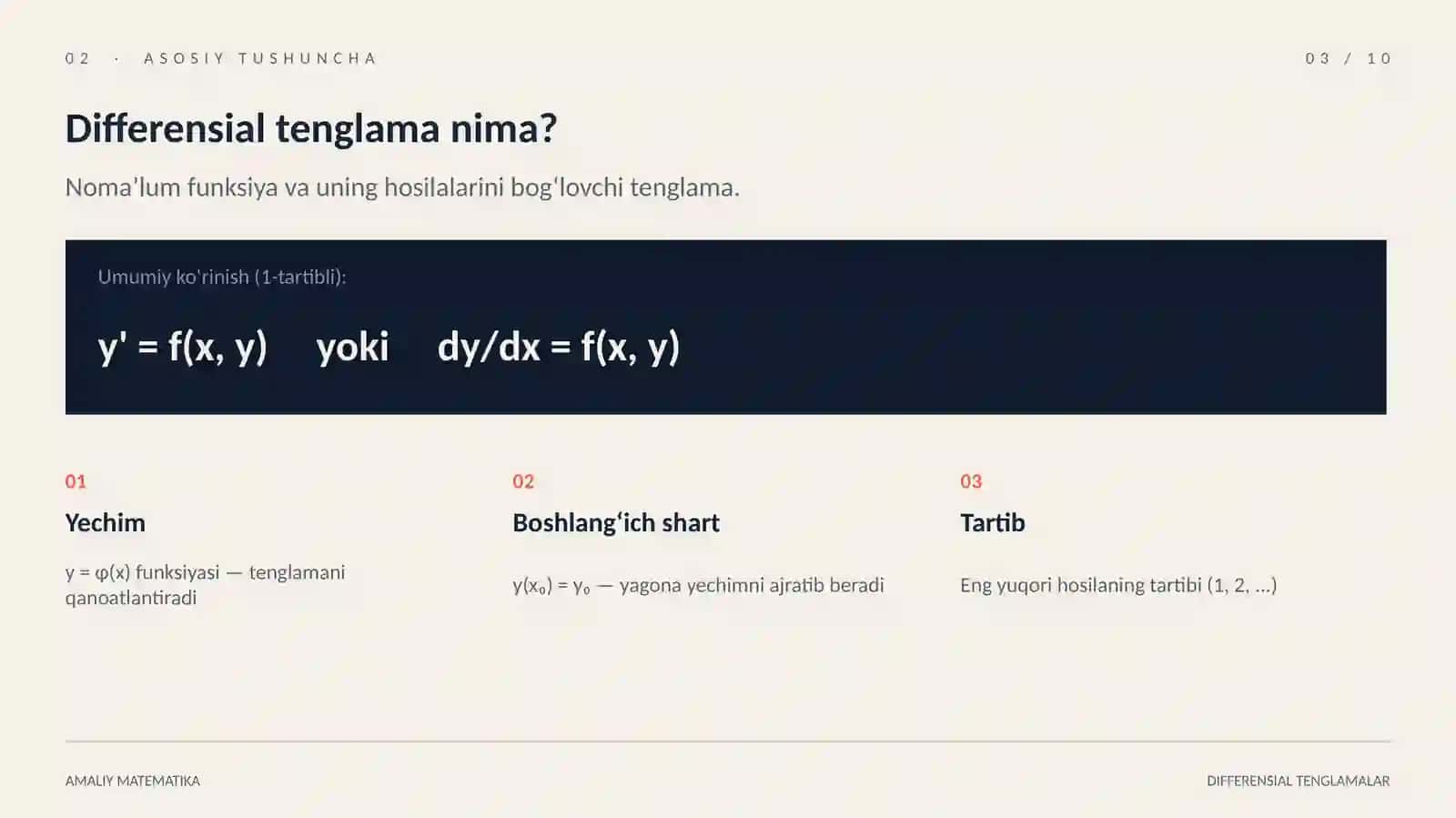 AMALIY MATEMATIKA · UNIVERSITET KURSI 3
