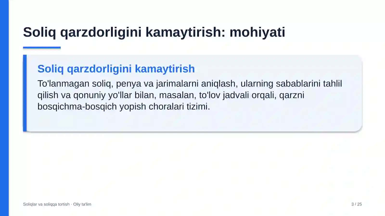 Bioenergetikada soliq qarzdorligini kamaytirish 3