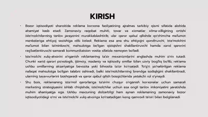 Reklamaning istemol qarorlari gatasiri 3