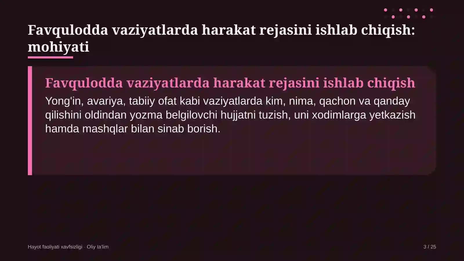dorivor o'simliklar yetishtirishda favqulodda vaziyatlarda harakat rejasini ishlab chiqish 6417 3