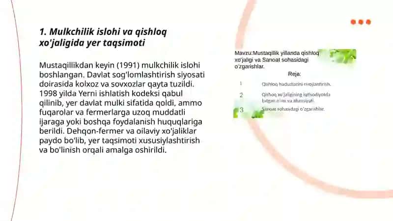 Mulkchilik islohi va qishloq xo'jaligida yer taqsimoti 3