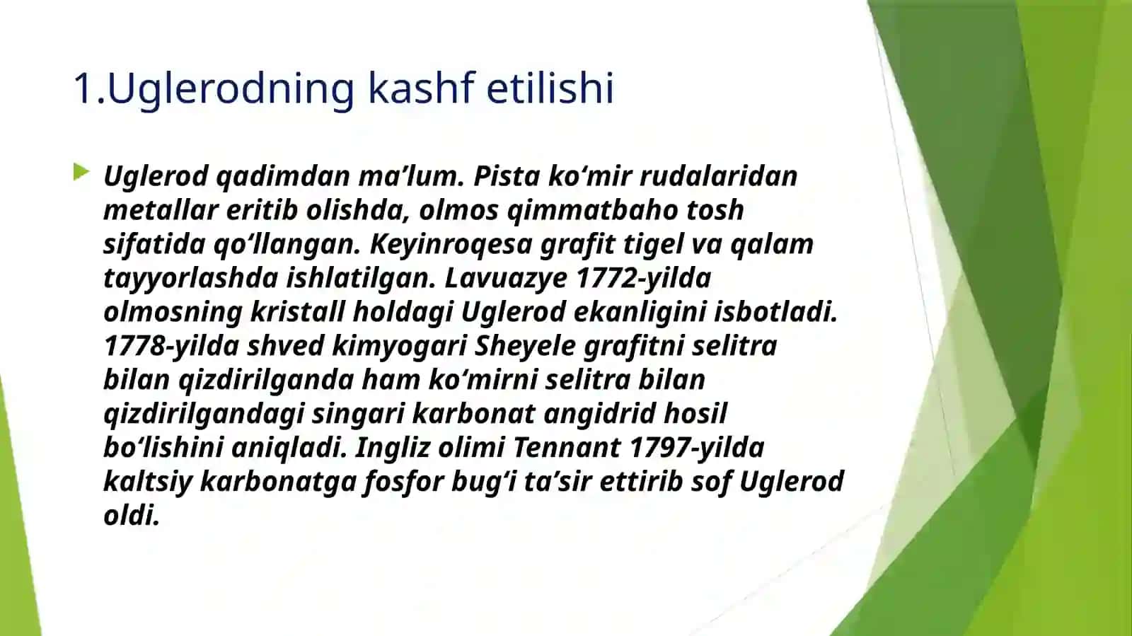 Uglerod va uning birikmalari 3