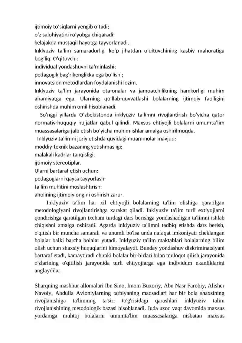 Inklyuziv taʼlimning ijtimoiy faollik va integratsiyani oshirishdagi o'rni 3
