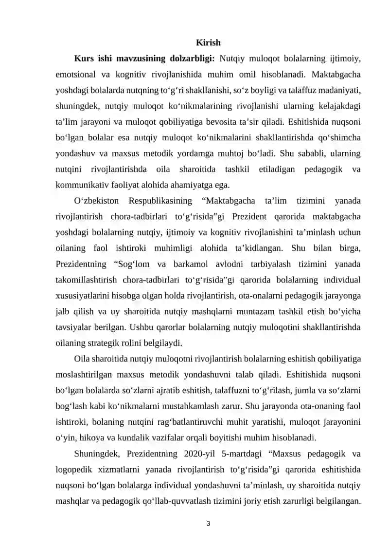 Maktabgacha yoshdagi eshitishida nuqsoni bo‘lgan bolalarning nutqiy muloqotini oila sharoitida rivojlantirish 3