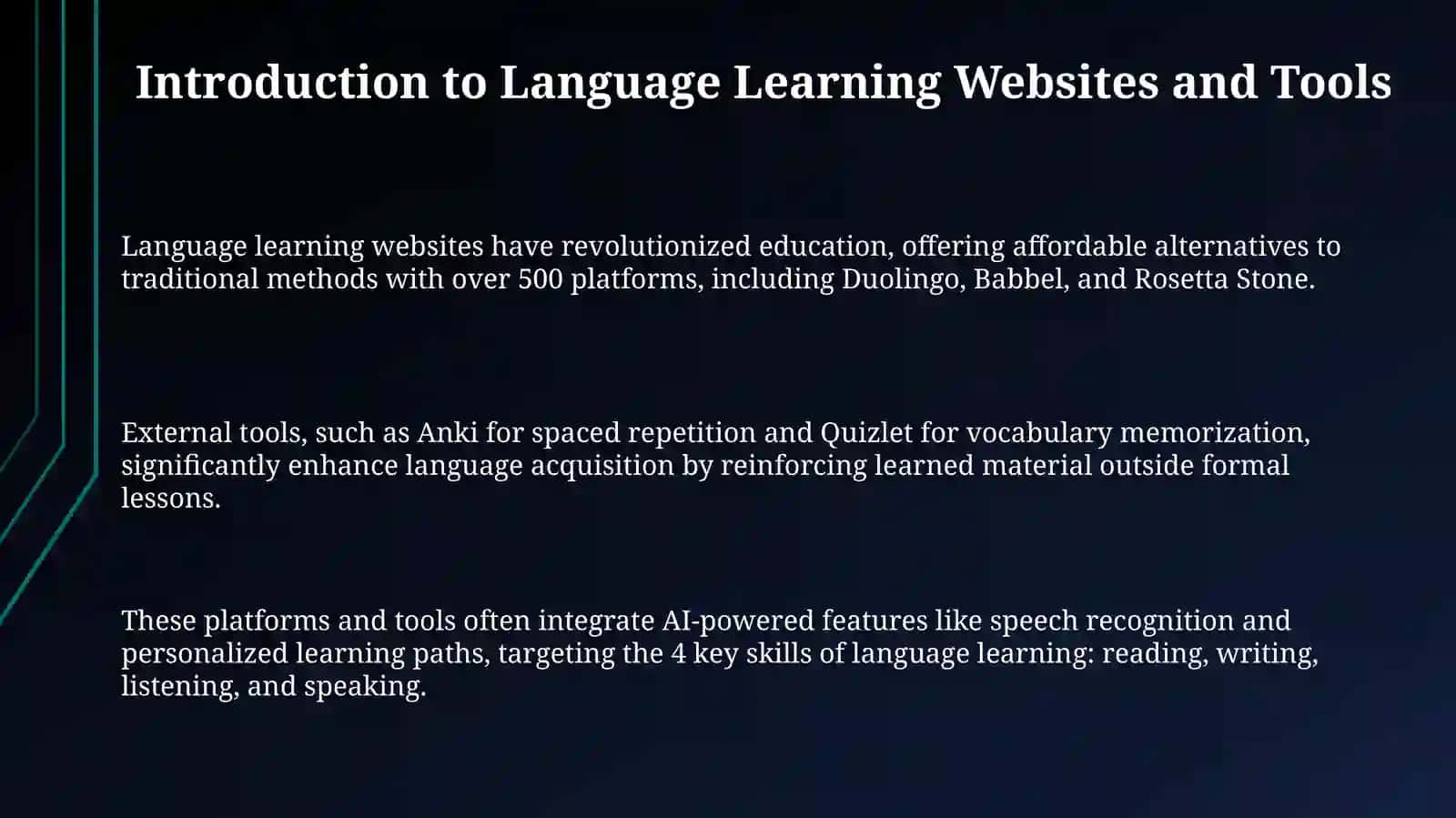 Language Learning Web-sites and External Tools 3