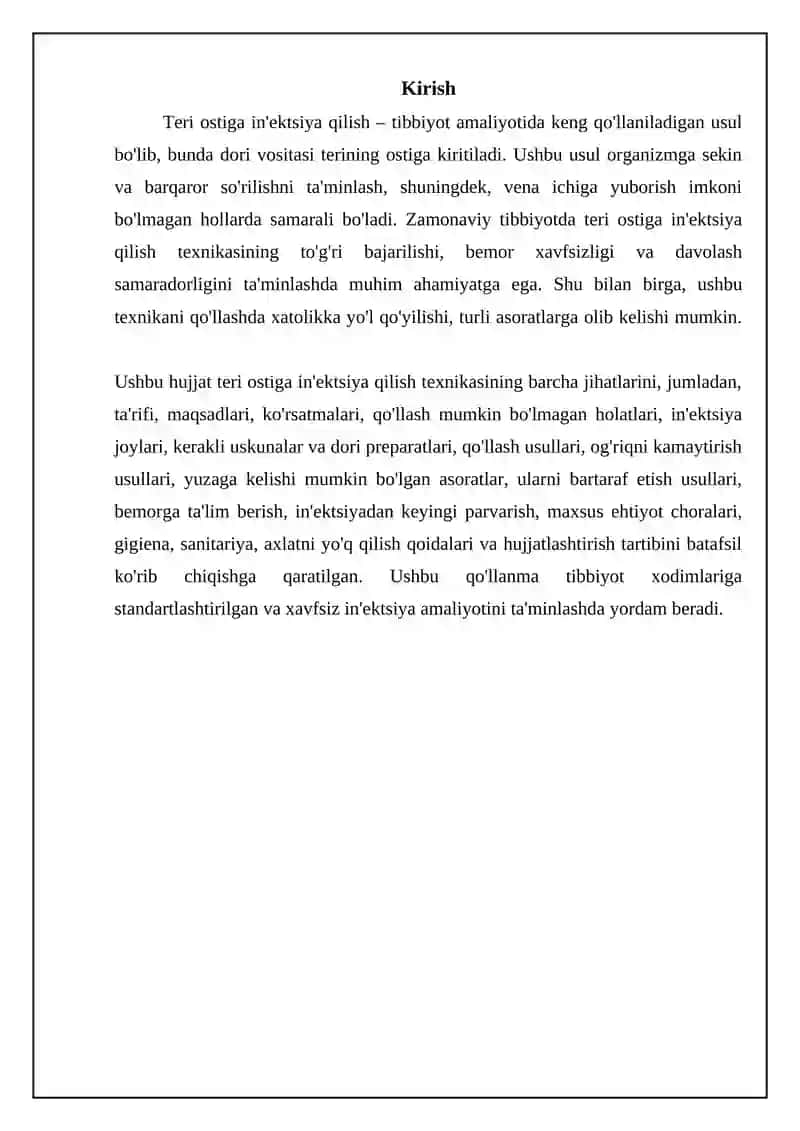 Тери остига инъекция қилиш техникаси 3
