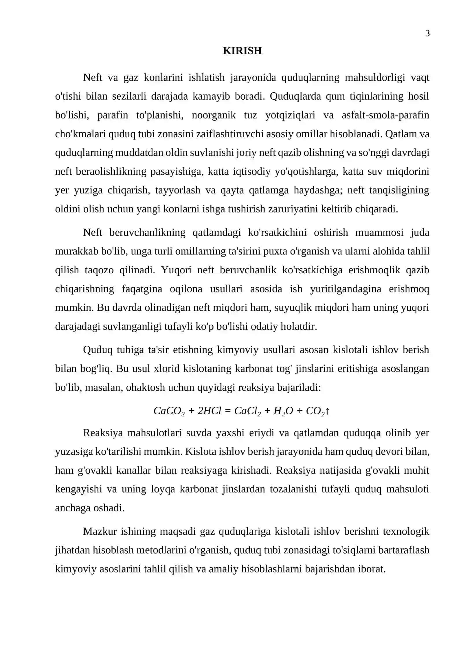 GAZ QUDUQLARIGA KISLOTALI ISHLOV BERISH HISOBLARI 3