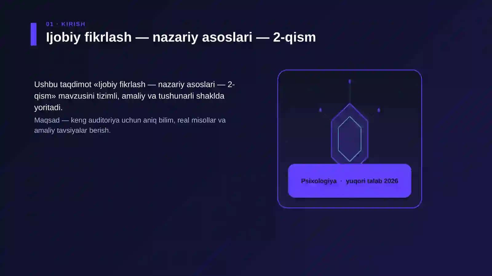 Ijobiy fikrlash — nazariy asoslari — 2-qism 3
