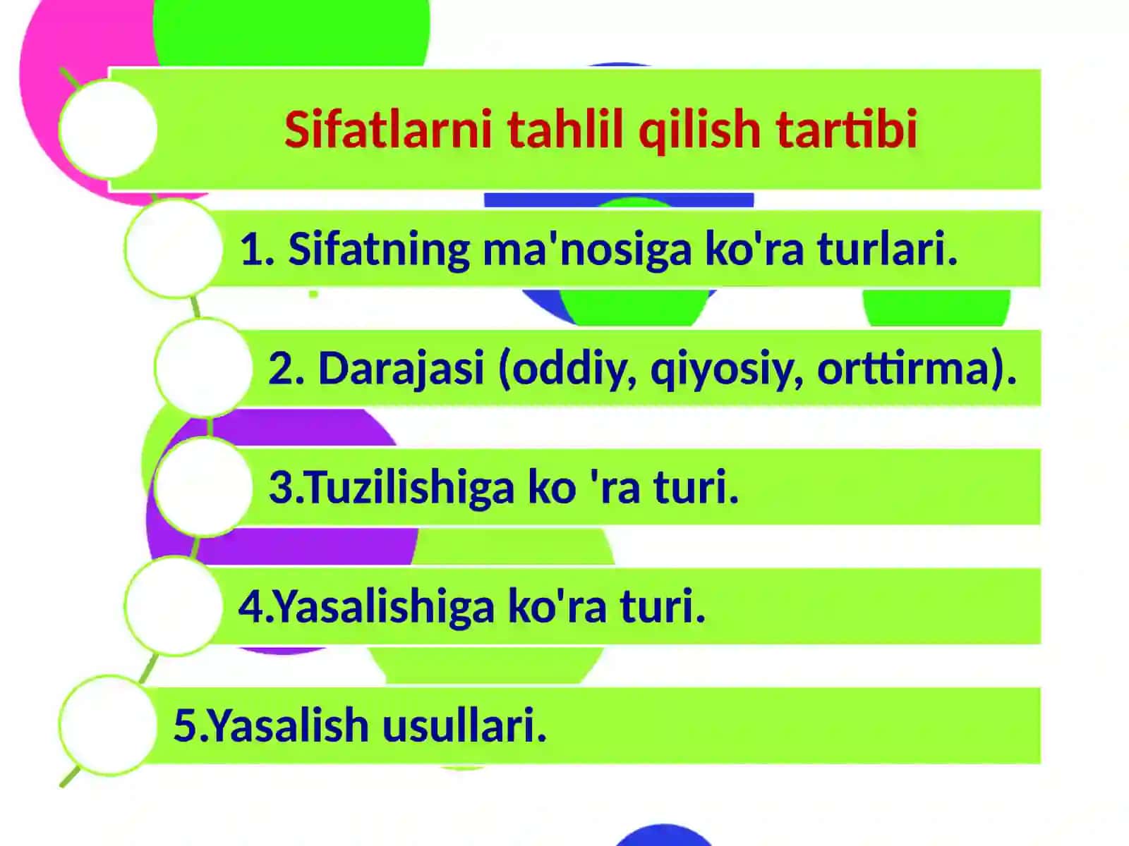 Sifatso’z turkumi 3