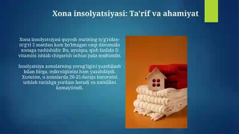 Xonalarning insolyatsiyasi 3