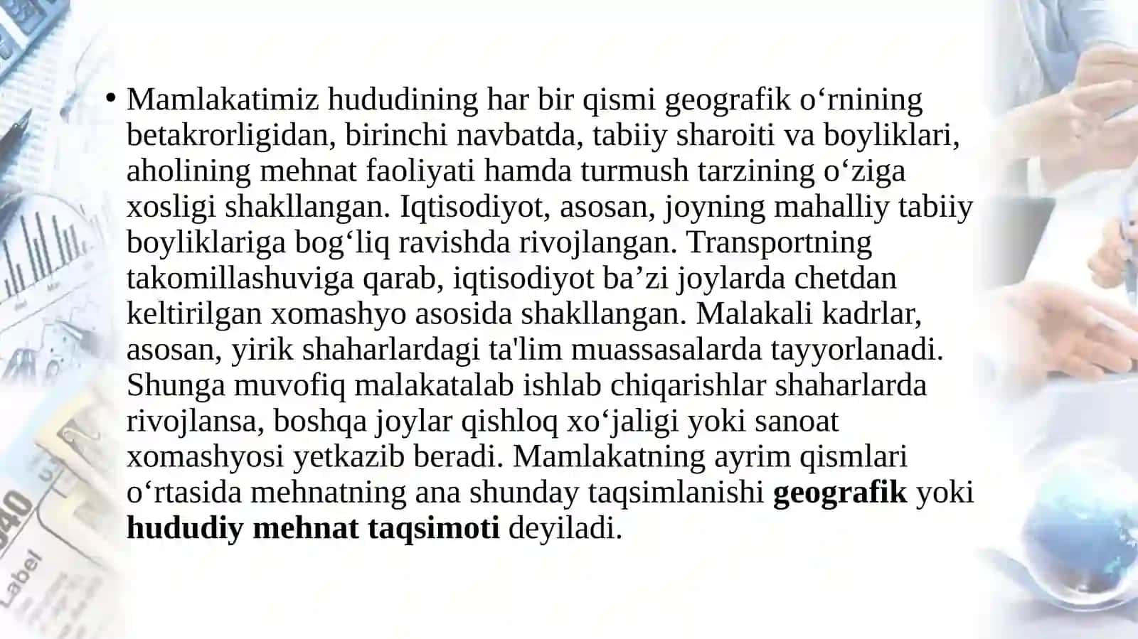 O‘zbekiston iqtisodiyotini hududiy tashkilotish 3