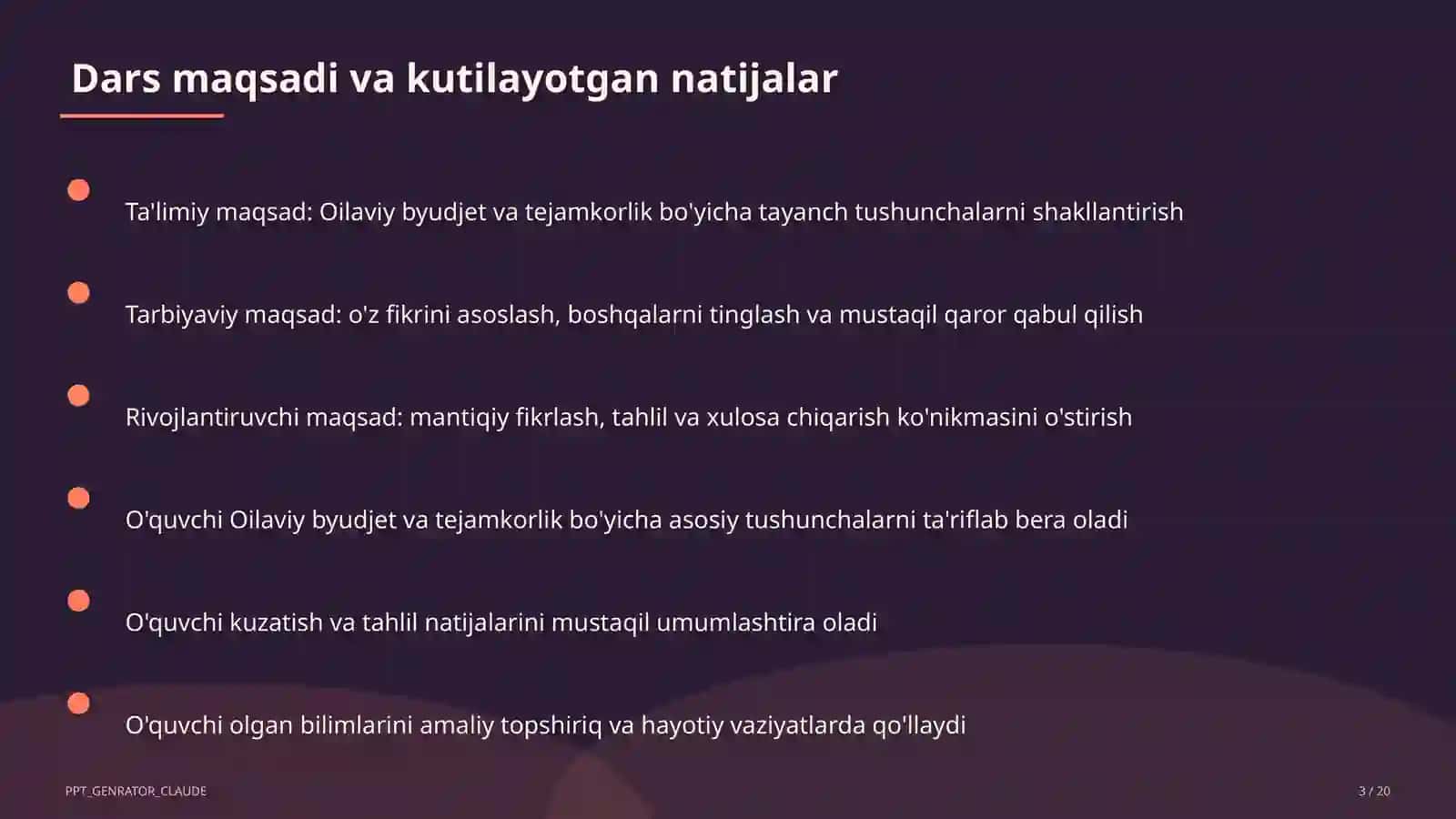 Oilaviy byudjet va tejamkorlik (9-sinf) 3