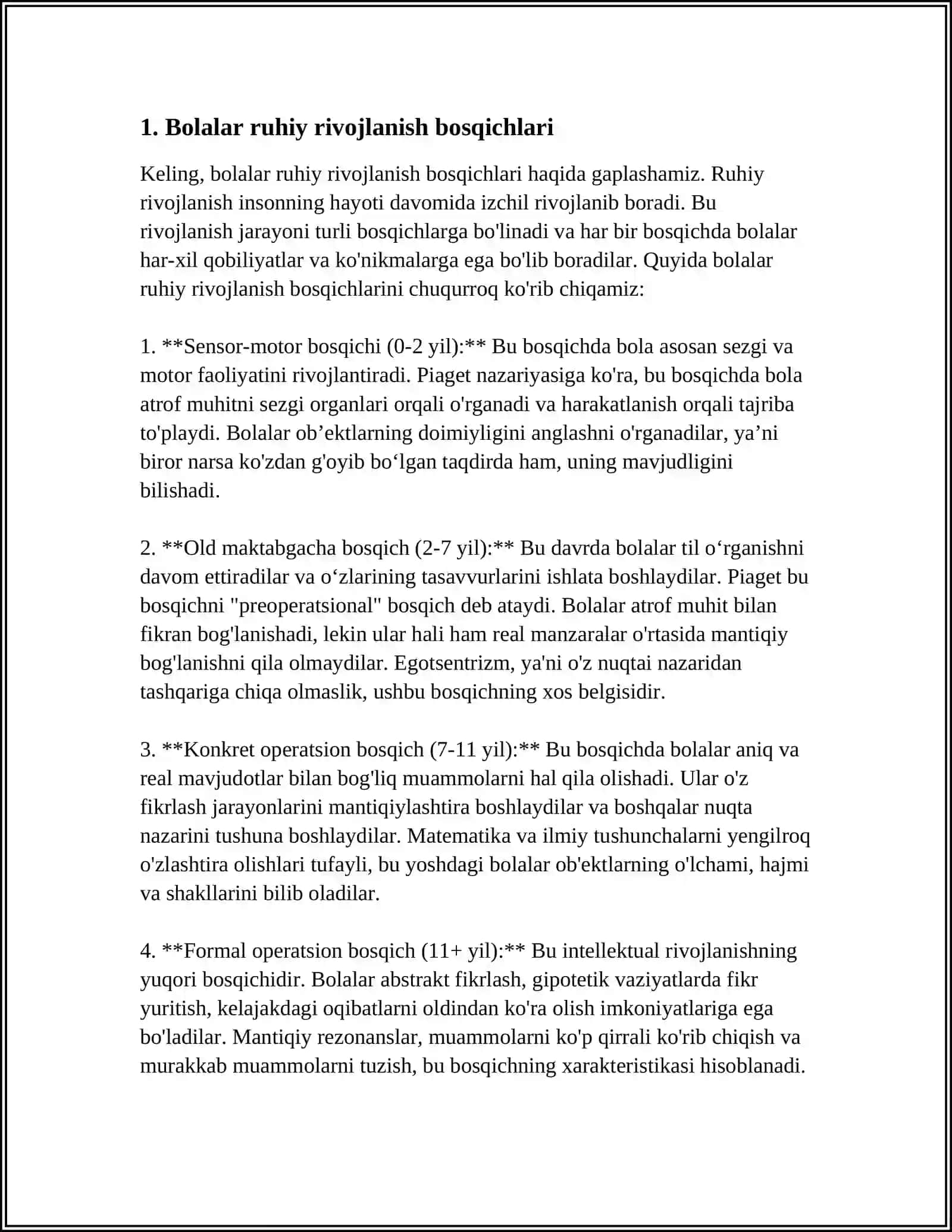 BOLALAR PSIXOLOGIYASI FANINING PREDMETI, MAQSADI VA VAZIFALARI 3