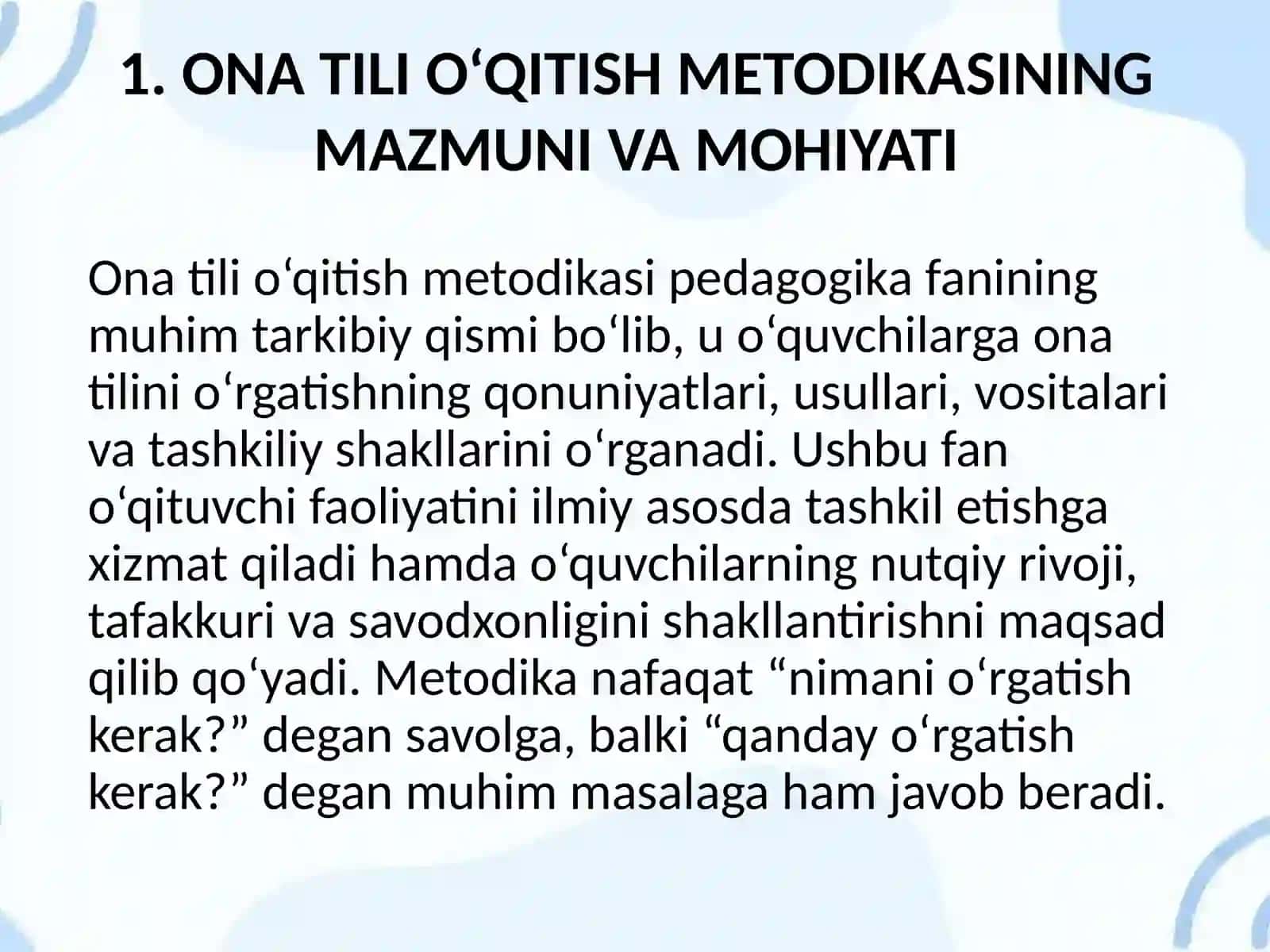 ONA TILI O‘QITISH METODIKASI FANINING BOSHQA FANLAR BILAN ALOQADORLIGI 3