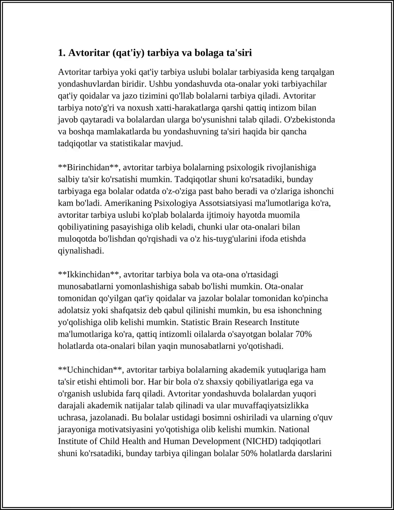OILADA BOLA TARBIYASI TOIFALARI VA OQIBATLAR 3