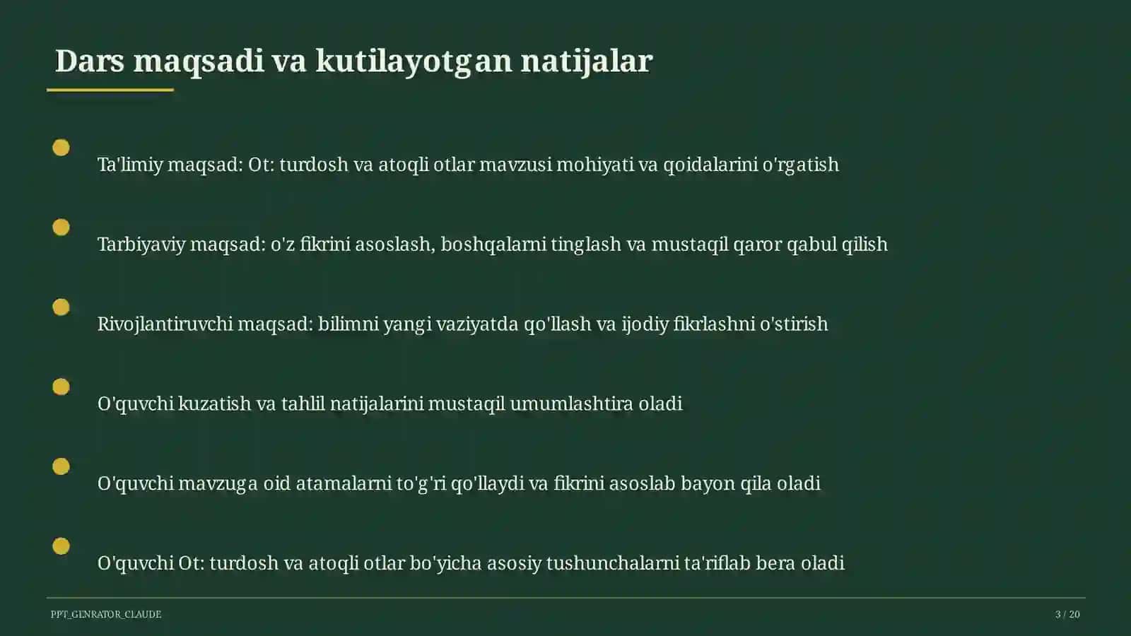 Ot: turdosh va atoqli otlar (6-sinf) 3
