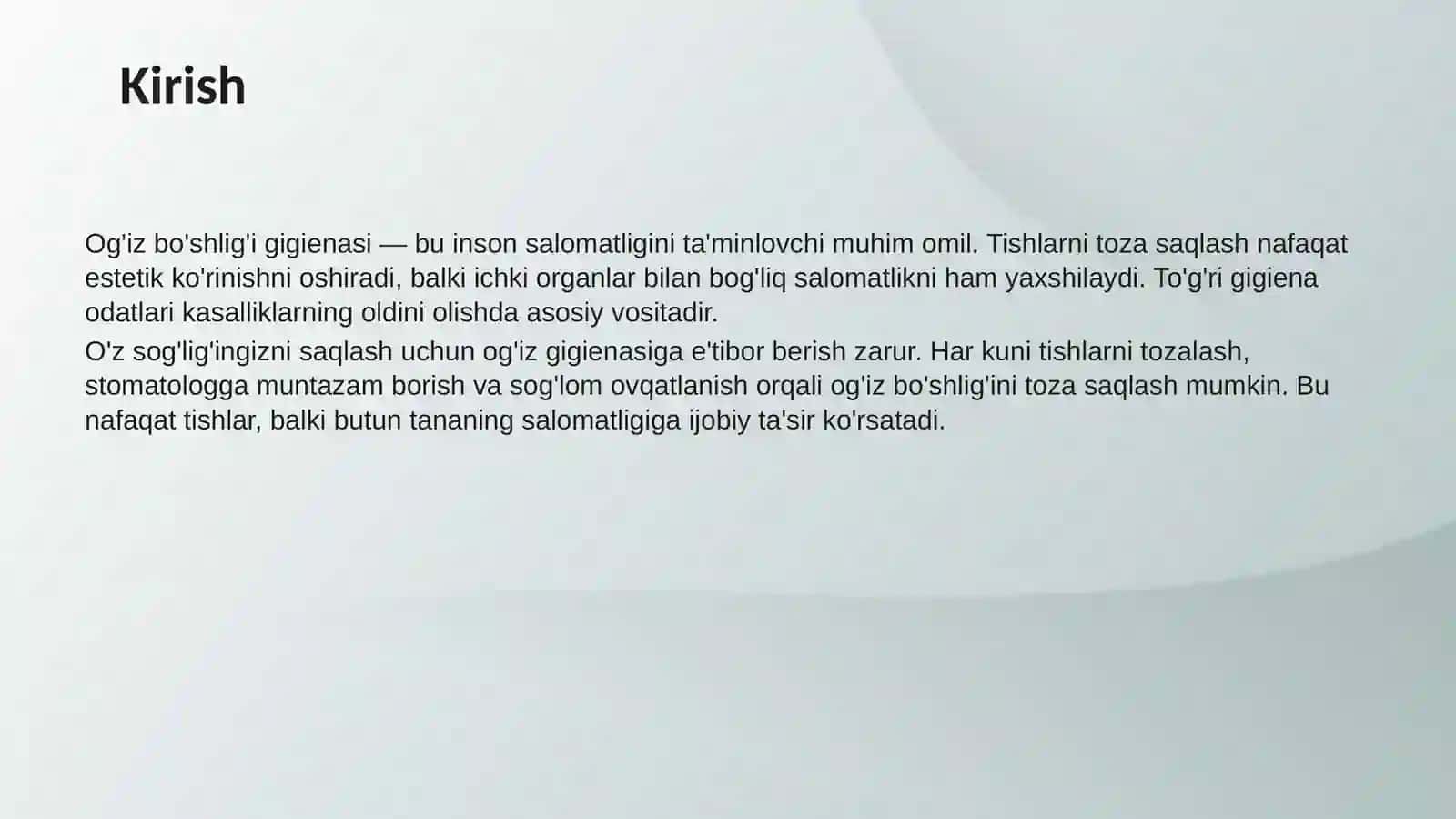 Og'iz boshlig'i gigiyenasi va uning salomatlik uchun ahamiyati 3