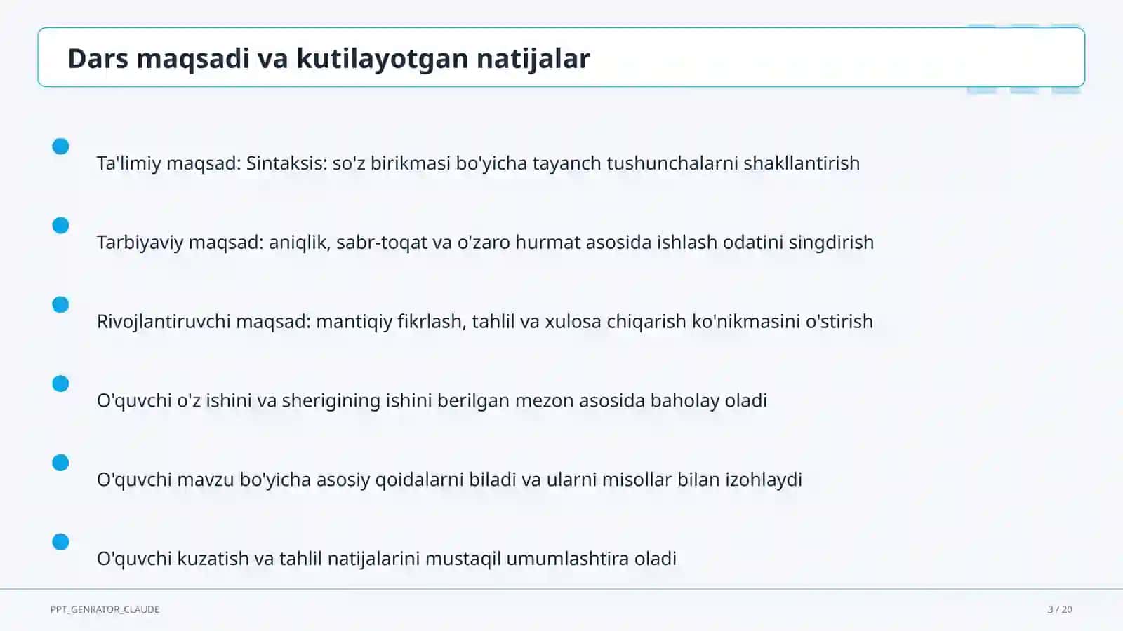 Sintaksis: so'z birikmasi (8-sinf) 3