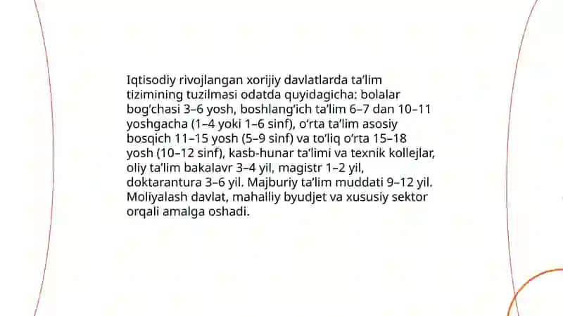 Iqtisodiy rivojlangan xorijiy davlatlarda taʼlim tizimi 3