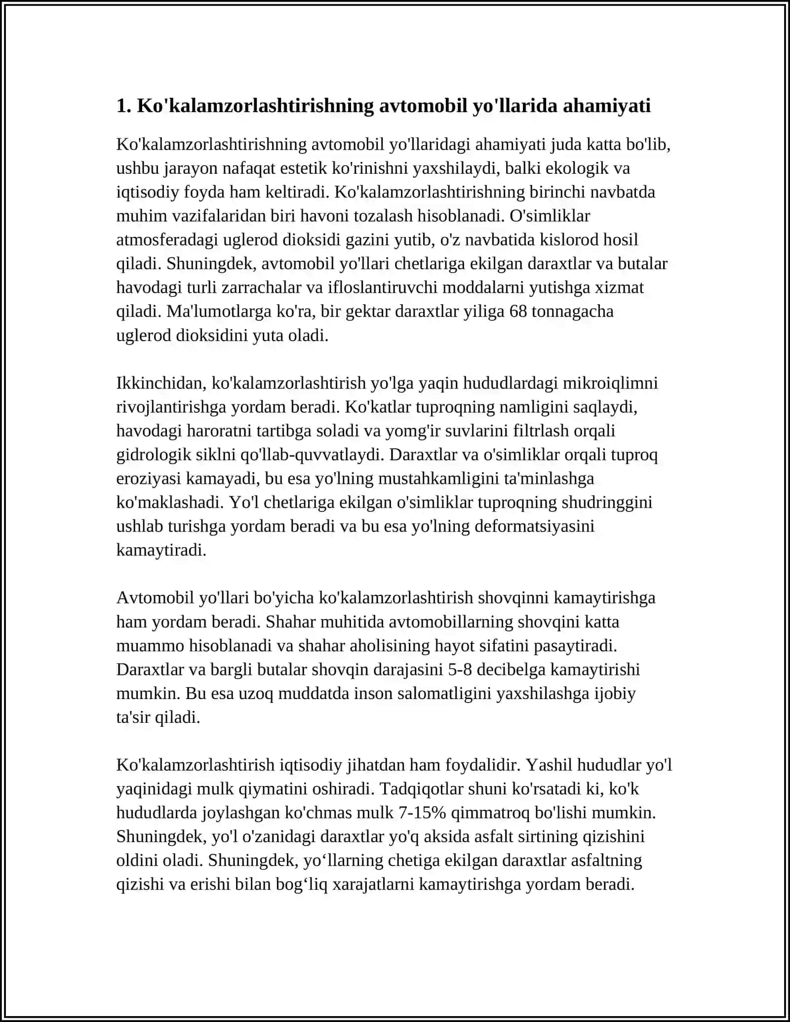AVTOMABIL YOLLARINI LOYIHALASHDA KO’KALAMZORLASHTIRISH 3
