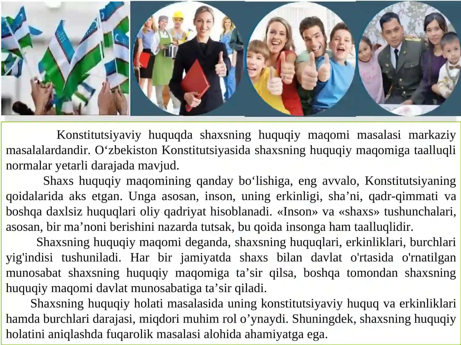 SHAXS VA FUQAROLIKKA TAALLUQLI UMUMIY QOIDALAR. FUQAROLIK 3