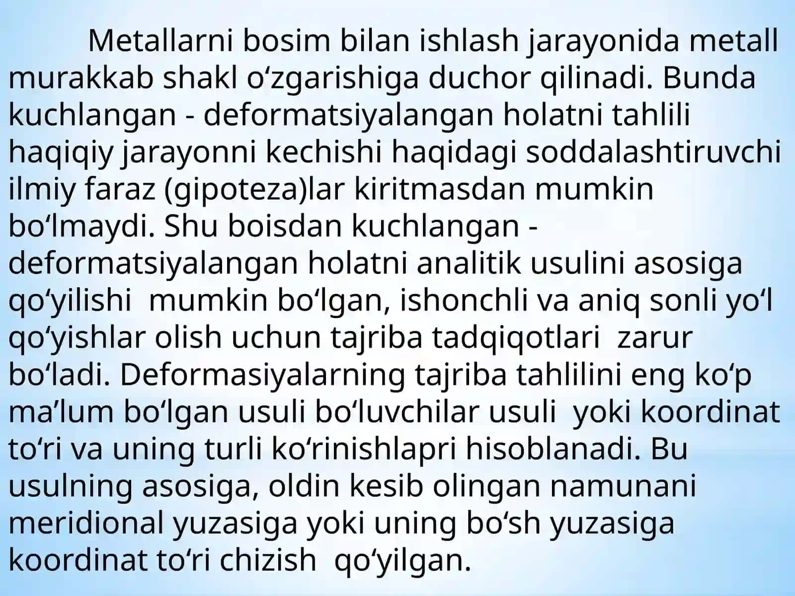 Metallarni bosim bilan ishlash nazariyasi 3