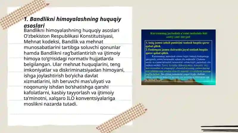 Bandlikni himoyalashning huquqiy asoslari 3