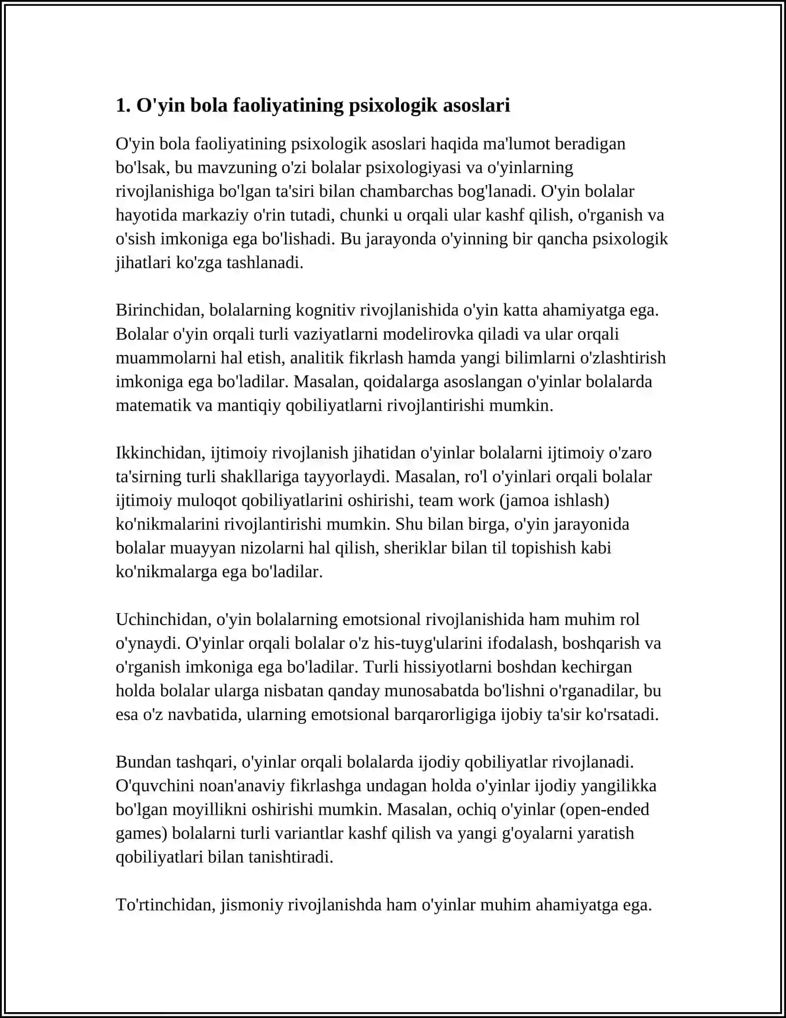 O'yin Bola Faoliyatining Psixologik Asoslari 3