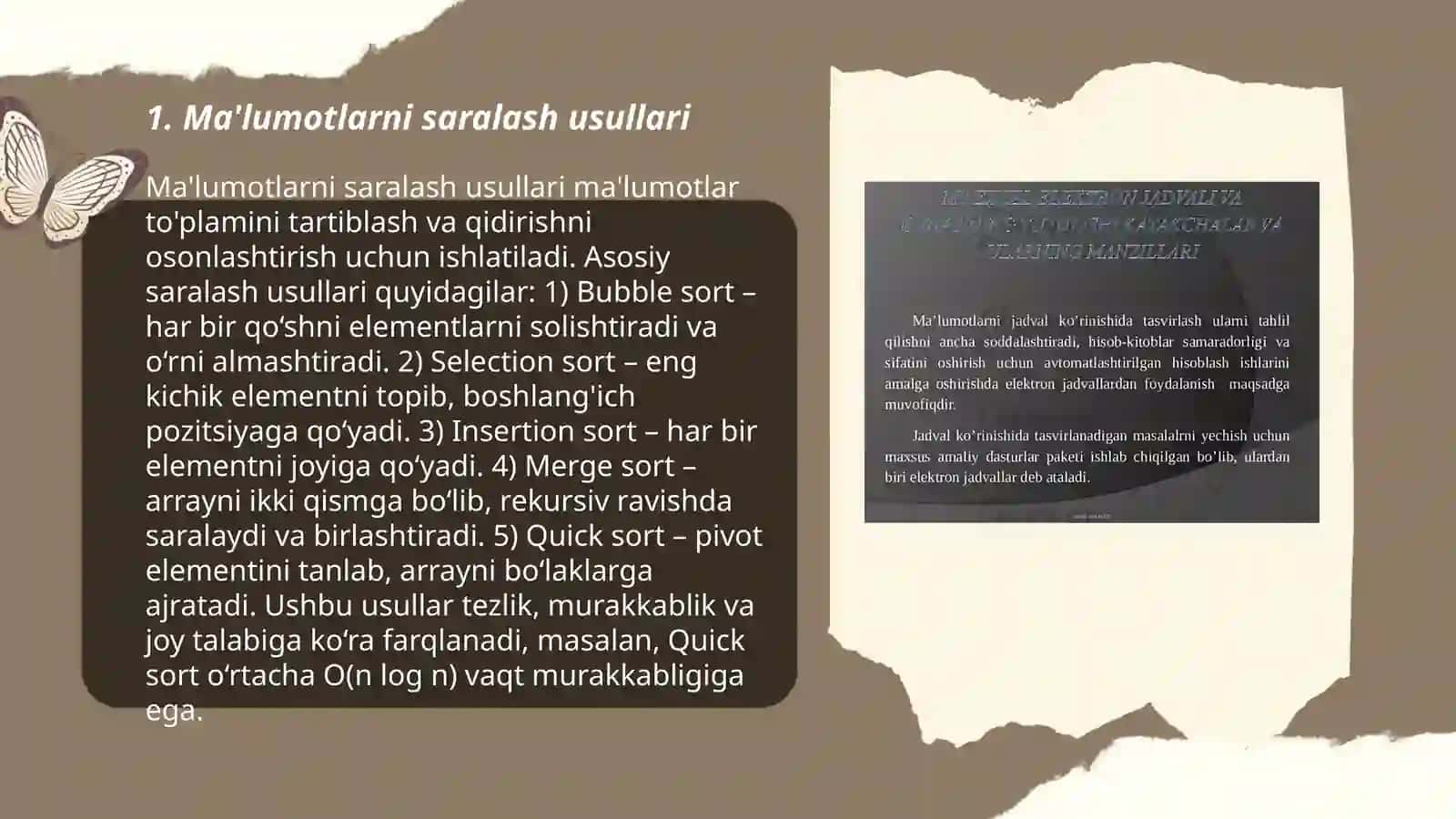 Ma'lumotlarni saralash usullari 3