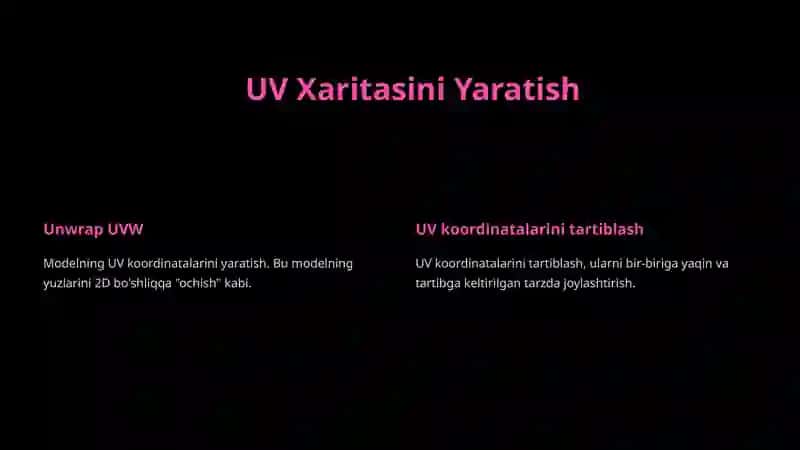 Teksturalarni UV xaritaga bog‘lash 3