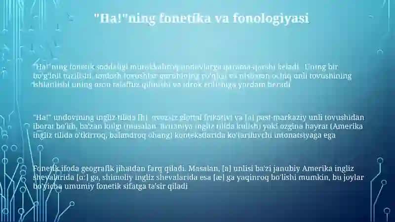 "Ha!" ovozlari 3